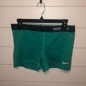 Teal Nike pro Size L shorts